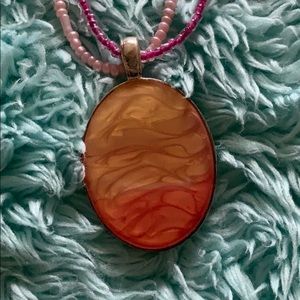 2for5! Warm Colored Necklace w/ tricolored pendent